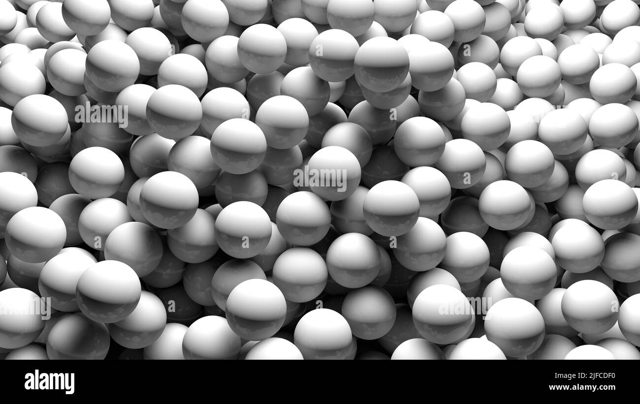 Petites boules blanches sur fond blanc Banque D'Images