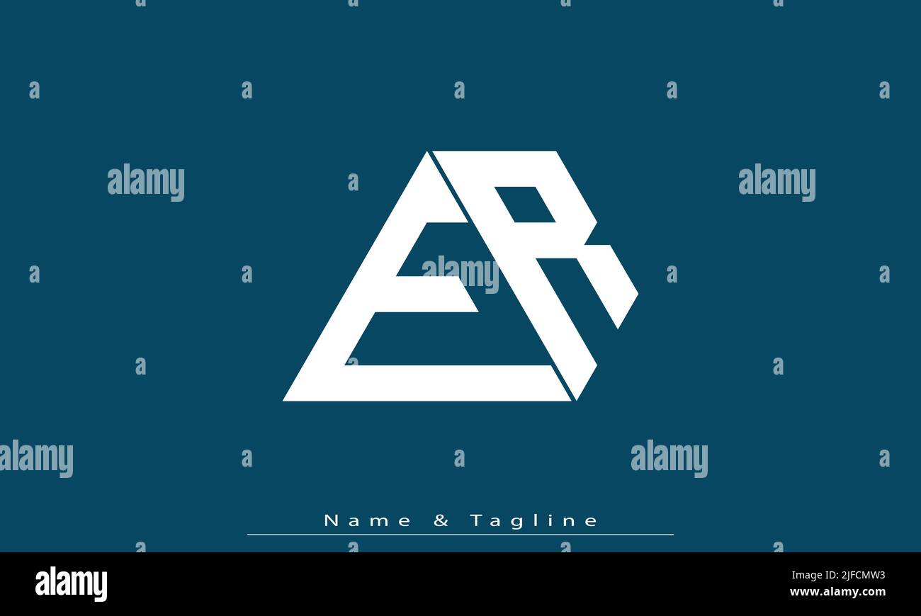 Lettres de l'alphabet initiales Monogram logo ER , RE Illustration de Vecteur