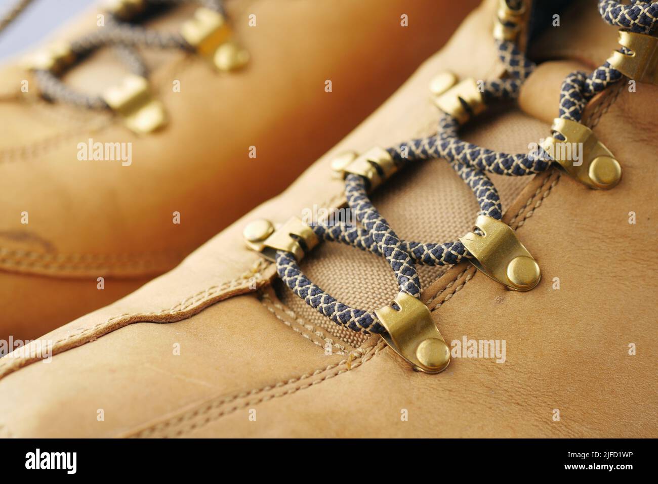 photo détaillée d'une chaussure de couleur marron Banque D'Images