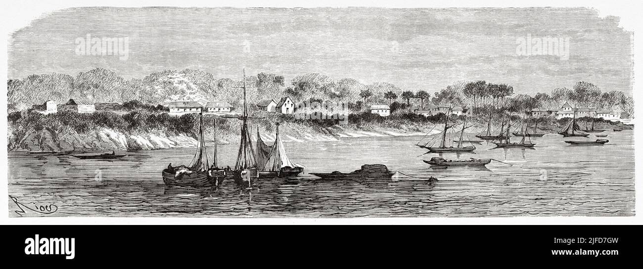 Ilha Grande do Gurupá, île située dans le delta de l'Amazone, Etat de Pará. Brésil. Amérique du Sud. Voyage à travers l'Amérique du Sud, de l'océan Pacifique à l'océan Atlantique par Paul Marcoy 1848-1860 depuis le Tour du monde 1867 Banque D'Images