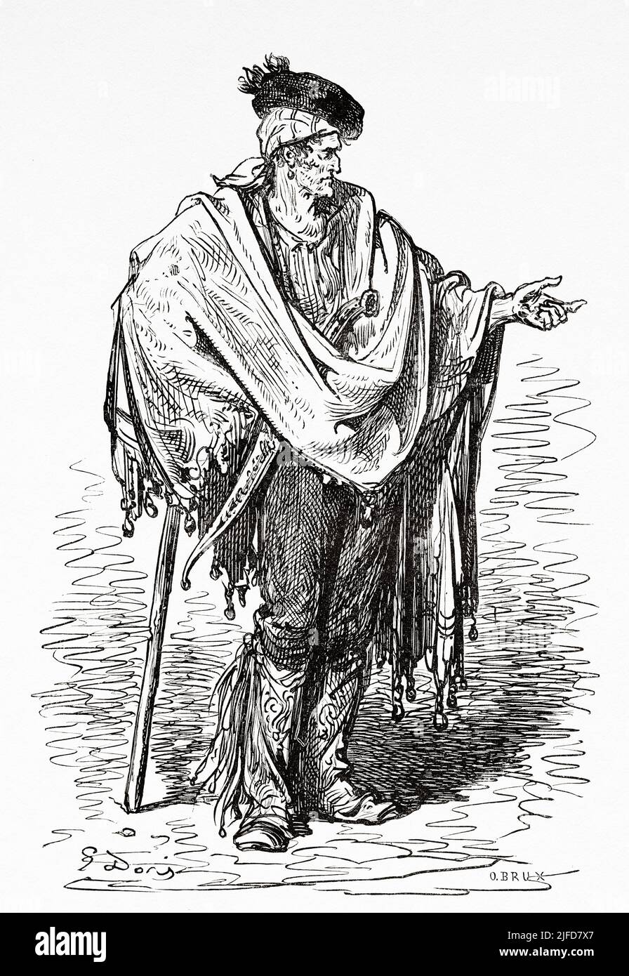 Agriculteur de près de Cordoue, Andalousie, Espagne. Europe. Voyages en Espagne par Gustave Dore et Jean Charles Davillier du Tour du monde 1867 Banque D'Images