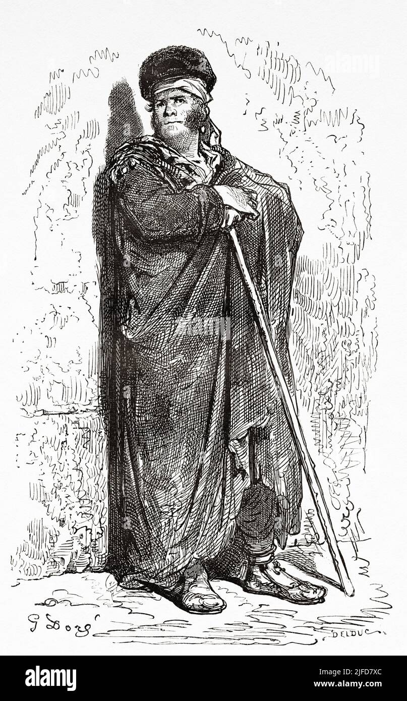 Marchand à Cordoue, Andalousie, Espagne. Europe. Voyages en Espagne par Gustave Dore et Jean Charles Davillier du Tour du monde 1867 Banque D'Images