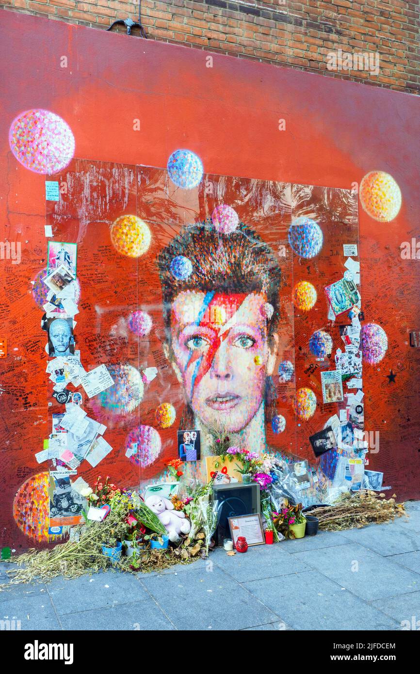 David Bowie Memorial à Brixton - Londres, Angleterre Banque D'Images