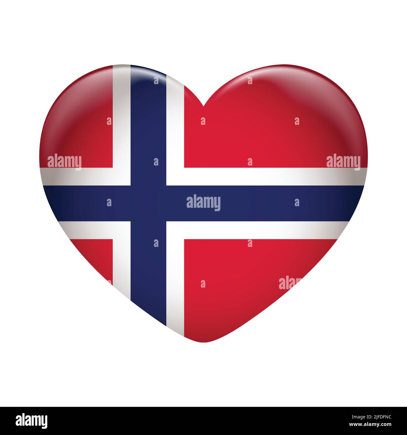 Icône de drapeau norvégien isolée sur fond blanc. Drapeau de Norvège ...