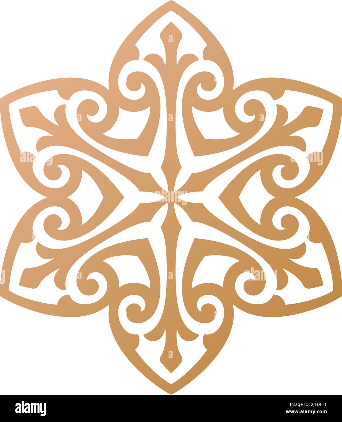 Mandala simple et motif rond décoratif et ornement inspiré de l'art persan, arabe, marocain et turc, adapté pour tatouage, gravure ... Illustration de Vecteur