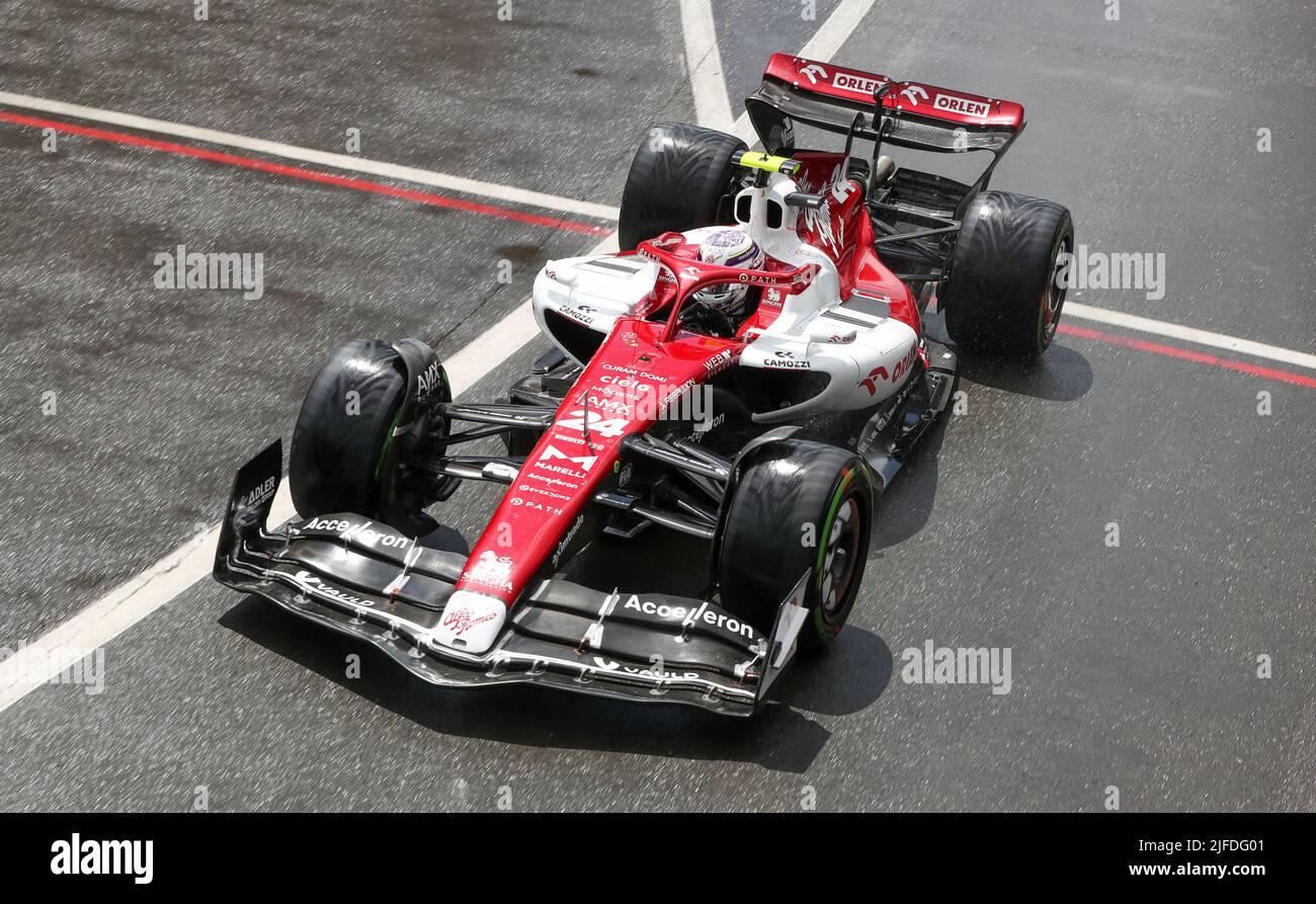 Zhou Guanyu d’alfa Romeo lors de la session d’entraînement 1st F1 du