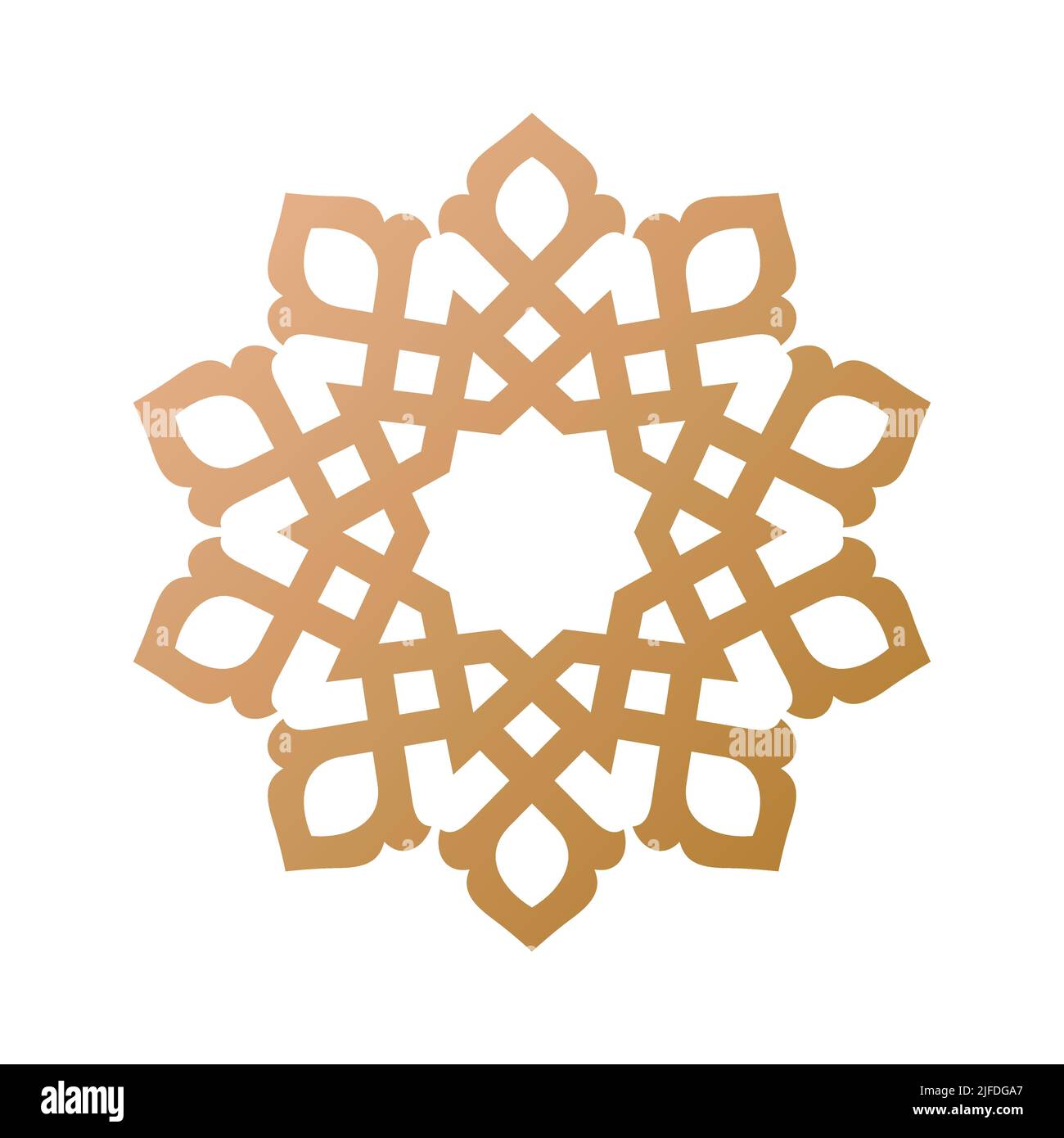 Mandala simple et décoration géométrique ronde arabesque inspiré de l'art persan, arabe, marocain et turc Illustration de Vecteur