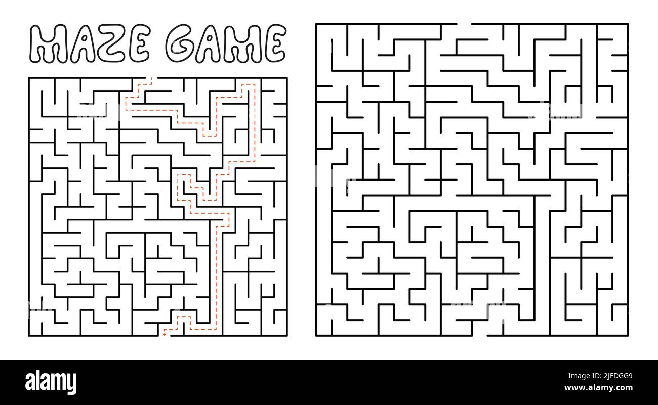 Jeu de labyrinthe pour les enfants. Puzzle labyrinthe avec solution Illustration de Vecteur