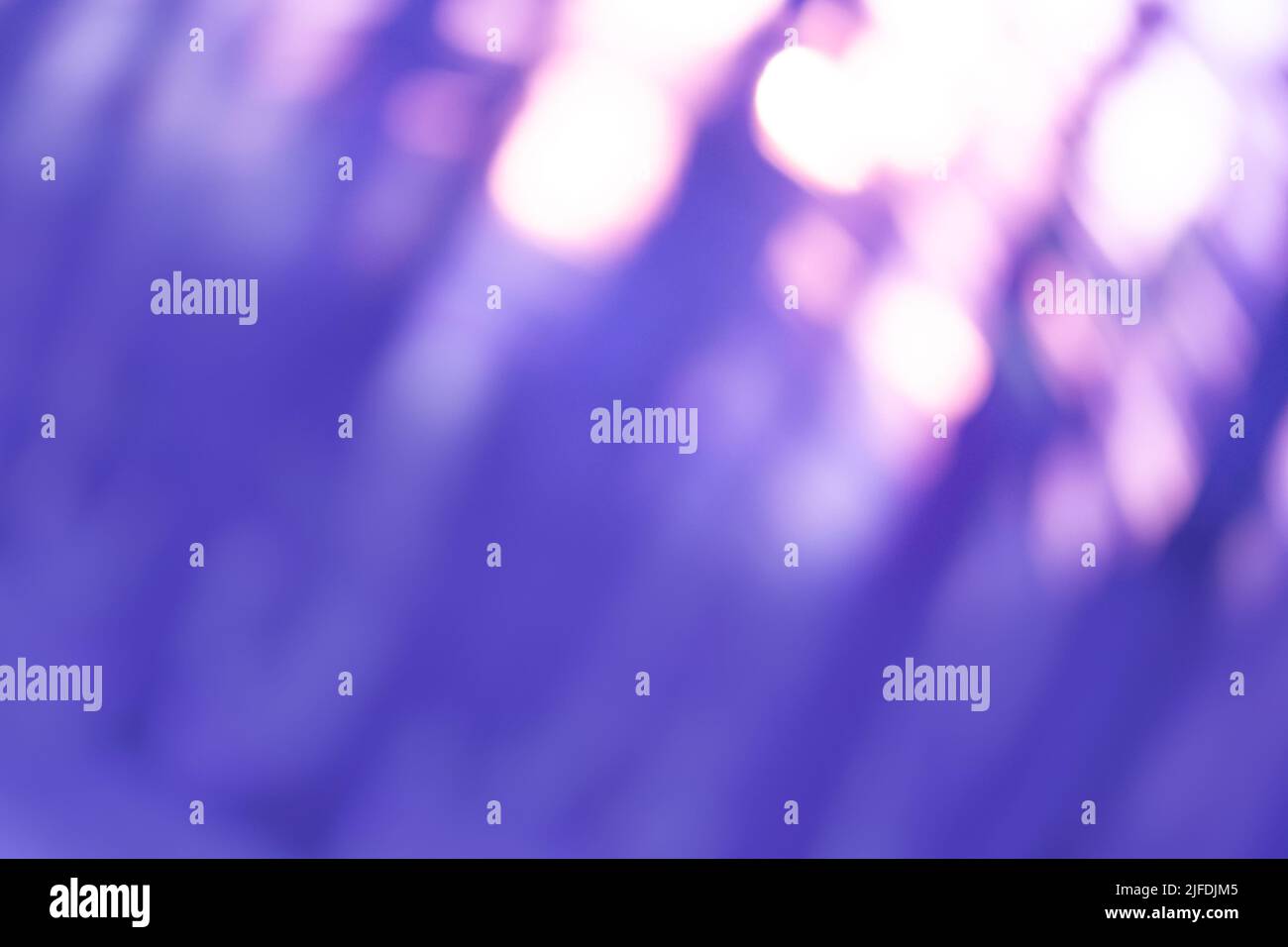 Bokeh très Peri lilas couleur tendance fond universel. Texture bokeh défoquée dans la couleur tendance 2022 très peri. Banque D'Images