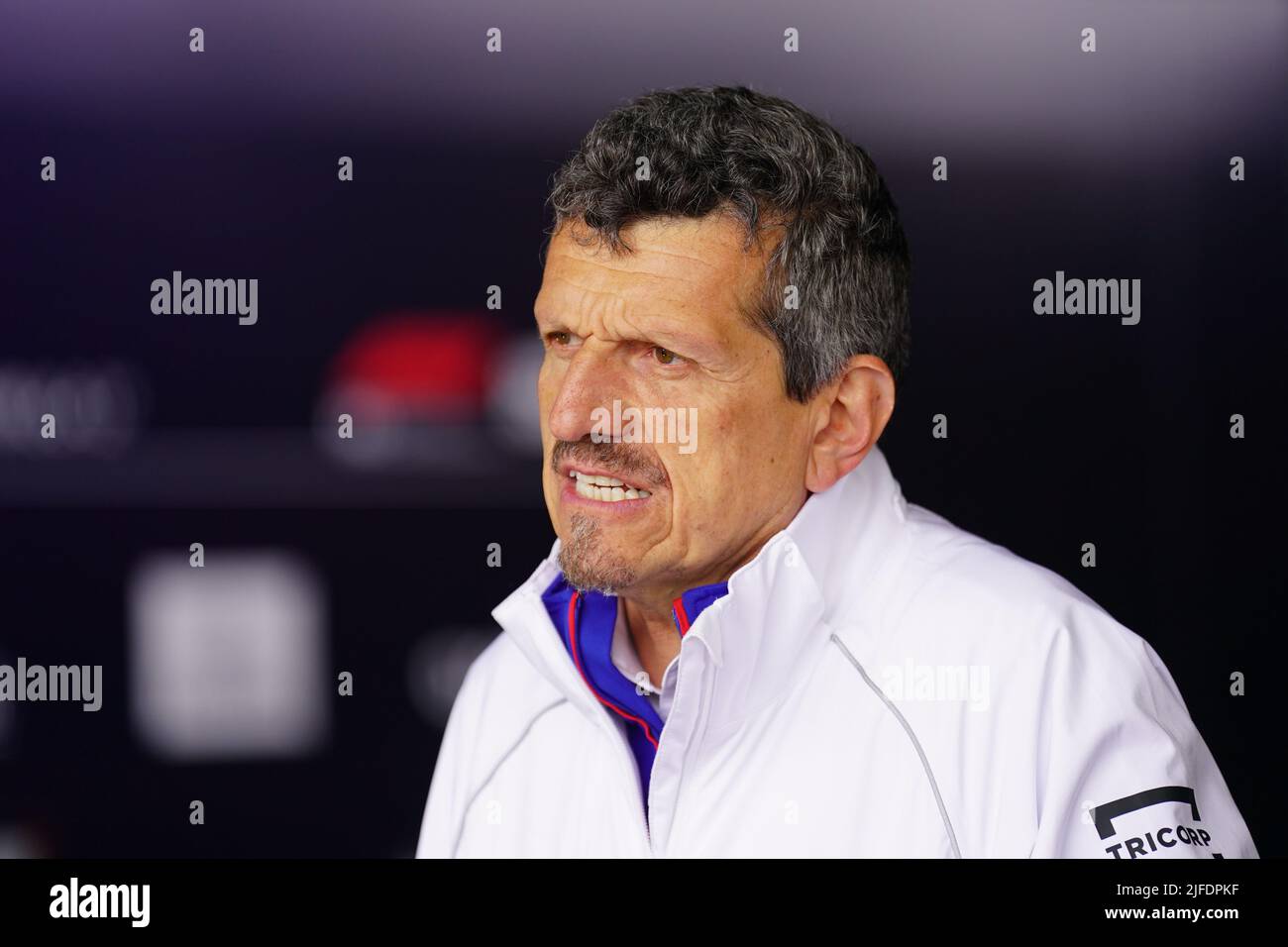 Principe de l'équipe de Haas Gunther Steiner en avance sur le Grand Prix britannique 2022 à Silverstone, à Towcester. Date de la photo: Samedi 2 juillet 2022. Banque D'Images