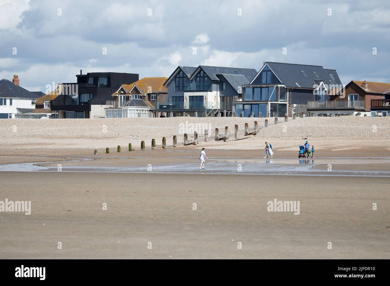 Camber Sands Beach front propriété, camber, East sussex, royaume-uni Banque D'Images