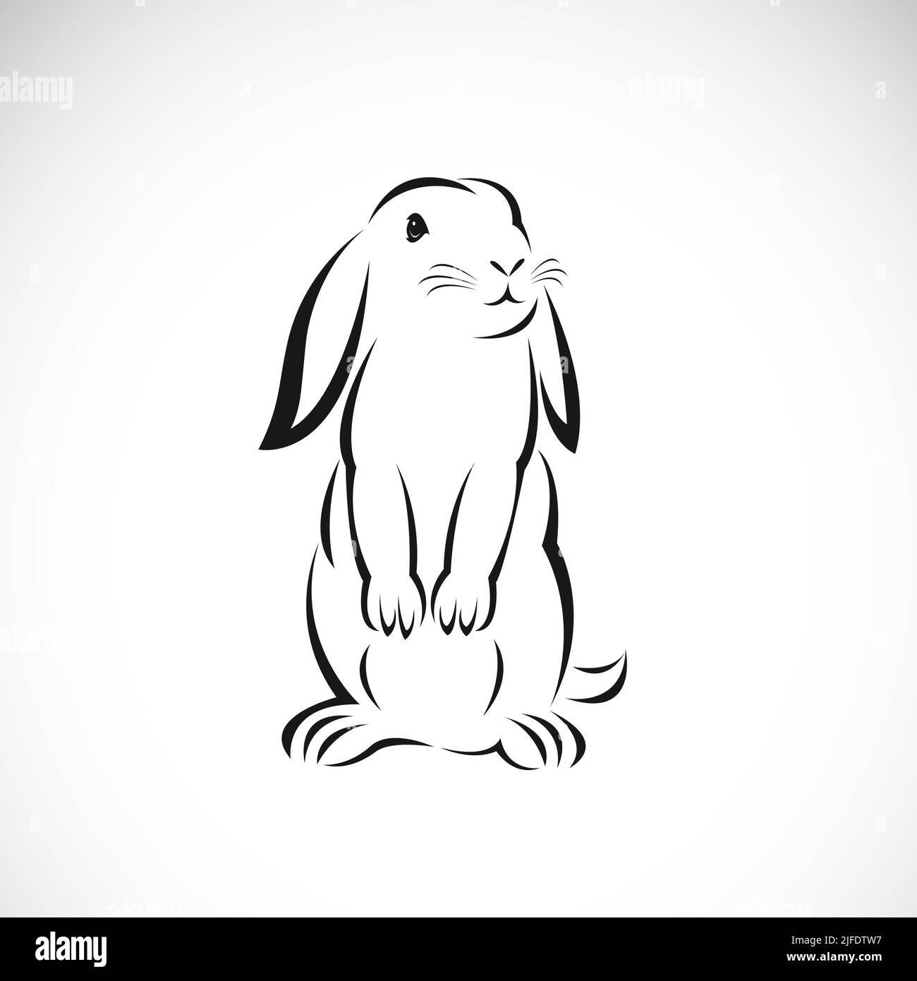 Motif vectoriel de lapin sur fond blanc. Illustration vectorielle superposée facile à modifier. Animaux sauvages. Illustration de Vecteur
