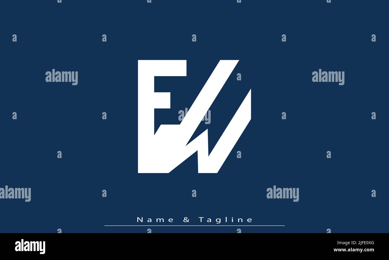 Lettres de l'alphabet initiales Monogram logo EW , NOUS Illustration de Vecteur