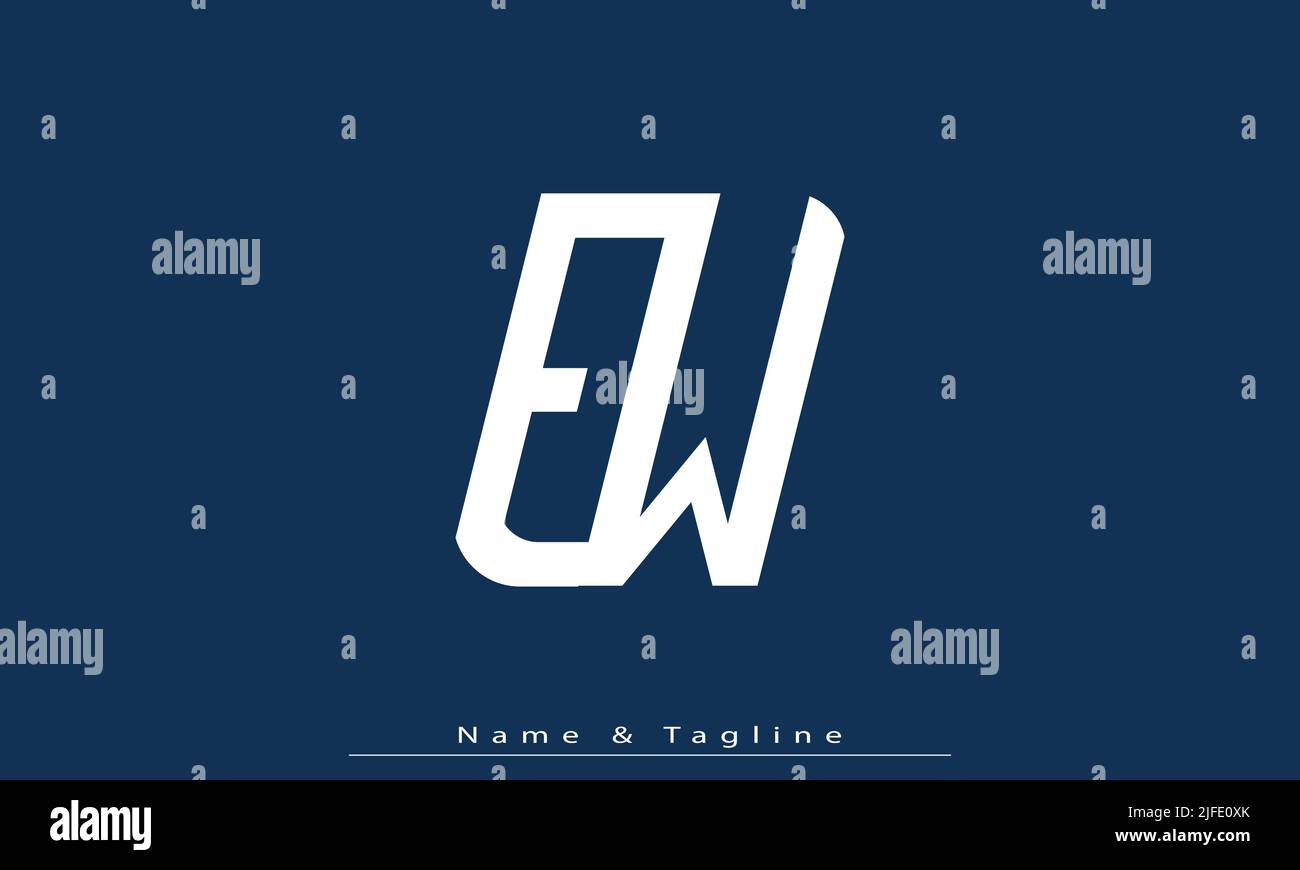 Lettres de l'alphabet initiales Monogram logo EW , NOUS Illustration de Vecteur