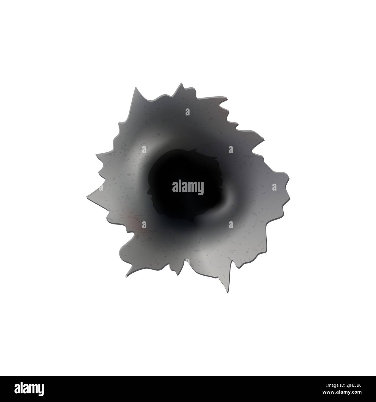 Trous de balle de pistolet ou de pistolet. Photographiez en métal à trou simple ou double. Dommages et fissures sur la surface. Vecteur isolé en arrière-plan Illustration de Vecteur