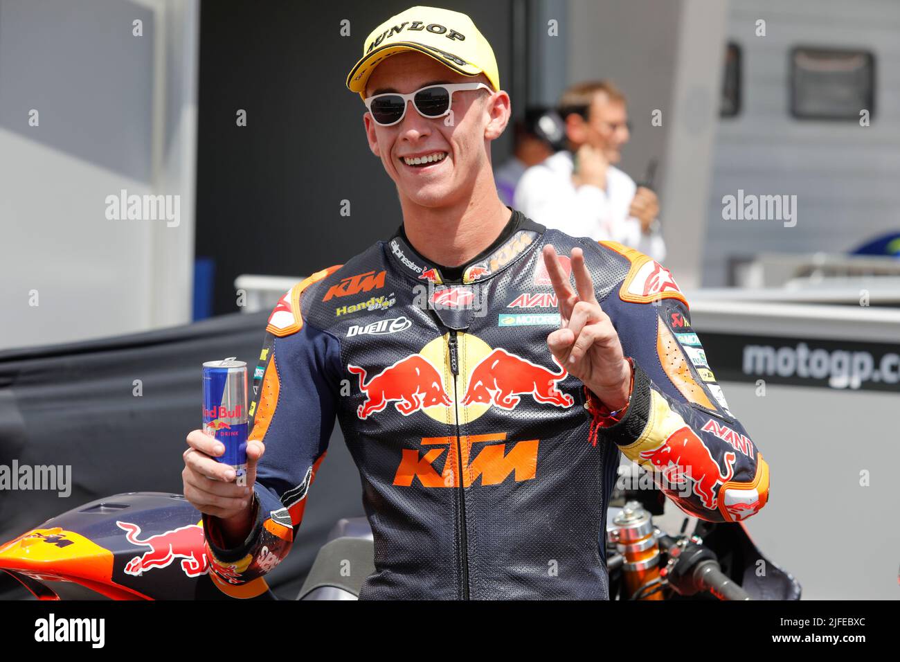 Hohenstein Ernstthal, Allemagne. 19 juin 2022. Moto2 course pendant le Grand Prix de Liqui Moly Motorrad Deutschland au circuit de Sachsenring, Hohenstein-Ernstthal, Allemagne. Photo : Pedro Acosta (SPA) de Red Bull KTM Ajo Banque D'Images