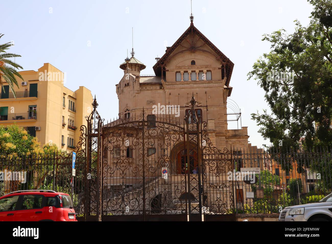 Palerme, Sicile (Italie) : Villino Florio, un exemple important de l'architecture art nouveau Banque D'Images