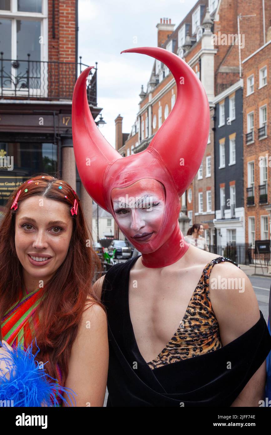 Gay Pride March - les gens à Mars, 2 juillet 2022, Londres, Royaume-Uni Banque D'Images