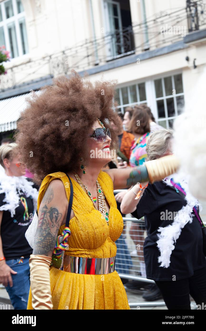 Gay Pride March - People on the March - 2 juillet 2022, Londres, Royaume-Uni Banque D'Images