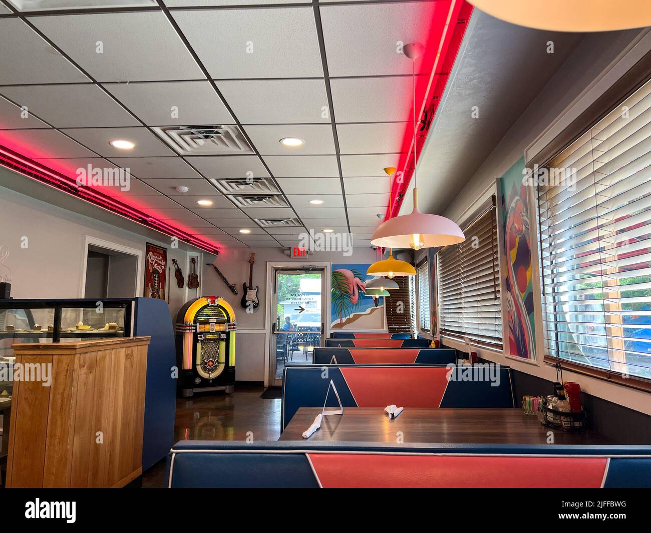 Williston, FL Etats-Unis - 6 mai 2022: Le restaurant Pink Flamingo à Williston, Floride. Banque D'Images