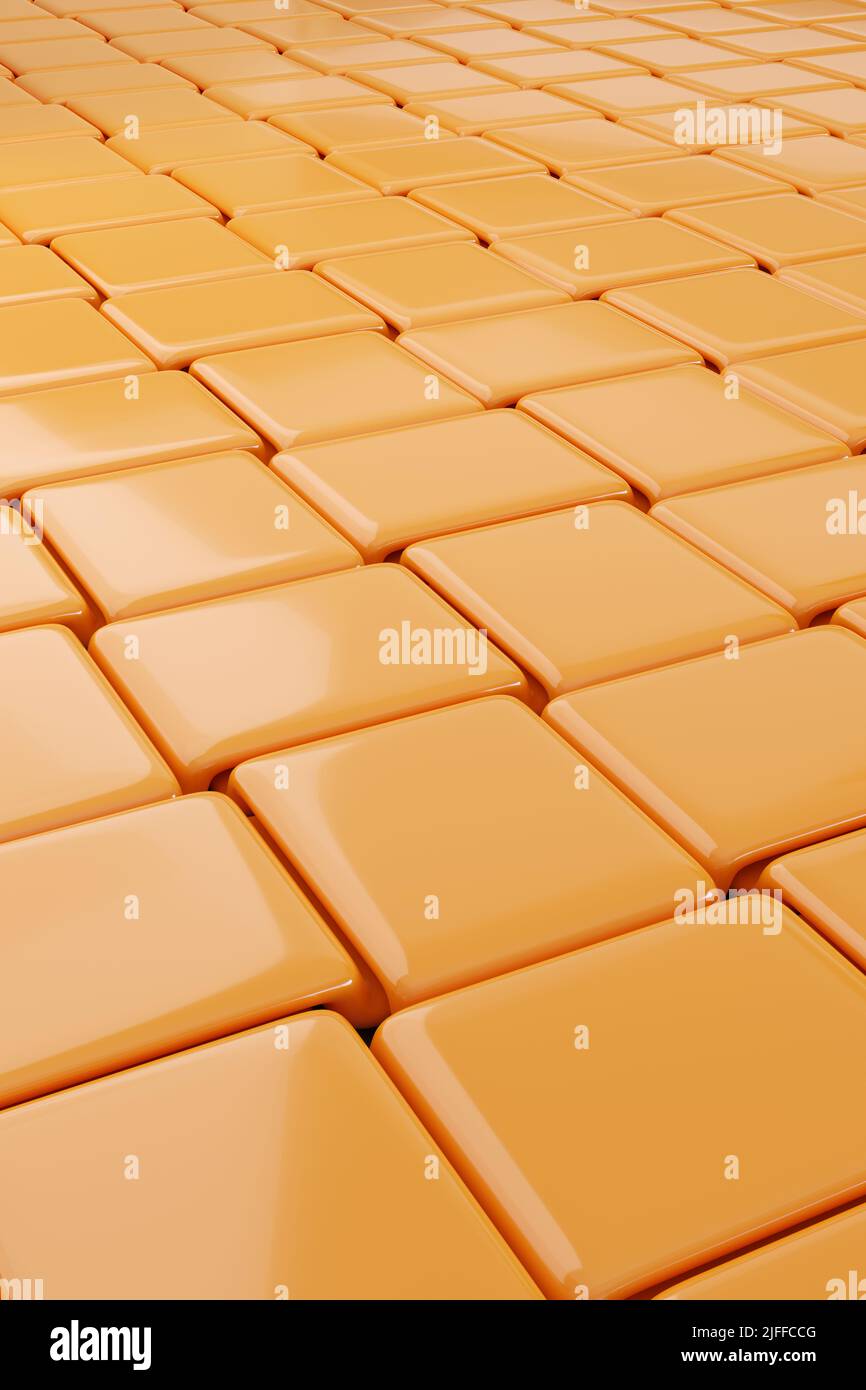 Arrière-plan orange tressé abstrait. Orientation verticale. 3d illustration. Banque D'Images