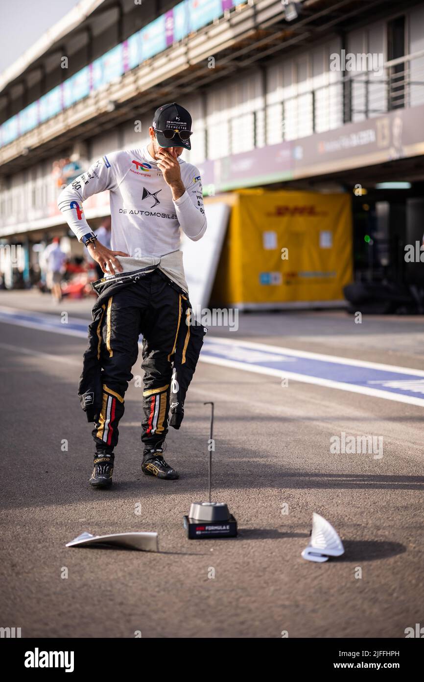 DA COSTA Antonio Felix (por), DS Techeetah, DS E-tense FE21, portrait de la photo de trophée lors de l'ePrix de Marrakech 2022, 7th réunion du Championnat du monde de Formule E de la FIA ABB 2021-22, sur le circuit International automobile Moulay El Hassan de 30 juin à 2 juillet, à Marrakech, Maroc - photo: Germain Hazard/DPPI/LiveMedia Banque D'Images