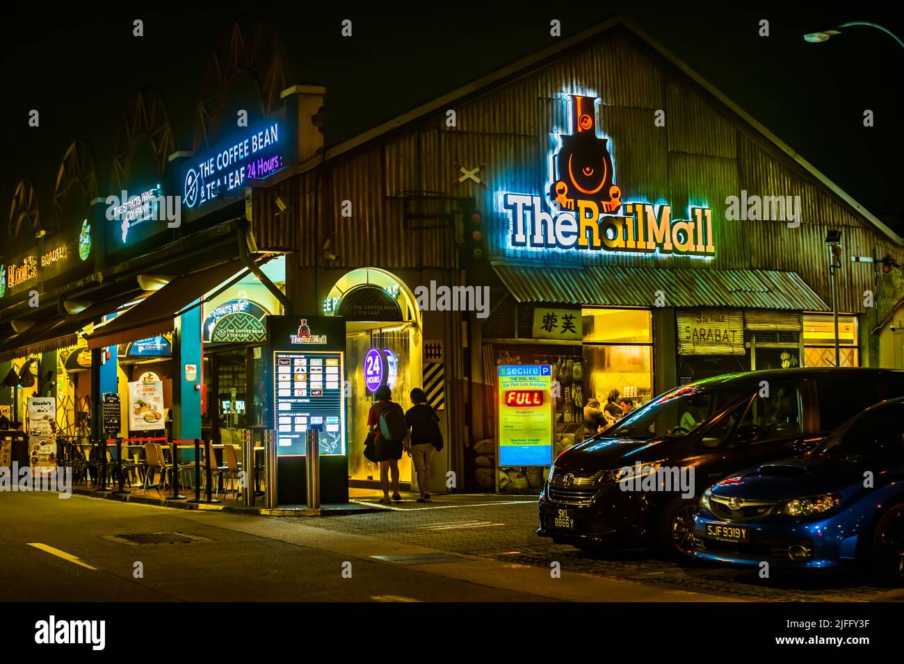Le Rail Mall situé le long de Upper Bukit Timah Road est des rangées de magasins d'avant-guerre qui est maintenant converti en magasins de détail. Banque D'Images