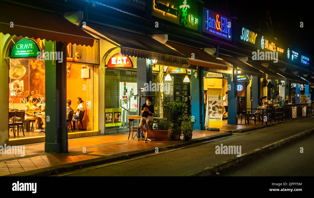 Le Rail Mall situé le long de Upper Bukit Timah Road est des rangées de magasins d'avant-guerre qui est maintenant converti en magasins de détail. Banque D'Images