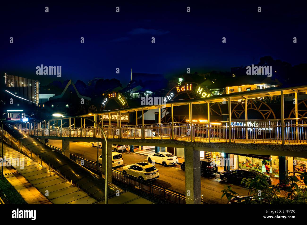 Le Rail Mall situé le long de Upper Bukit Timah Road est des rangées de magasins d'avant-guerre qui est maintenant converti en magasins de détail. Banque D'Images
