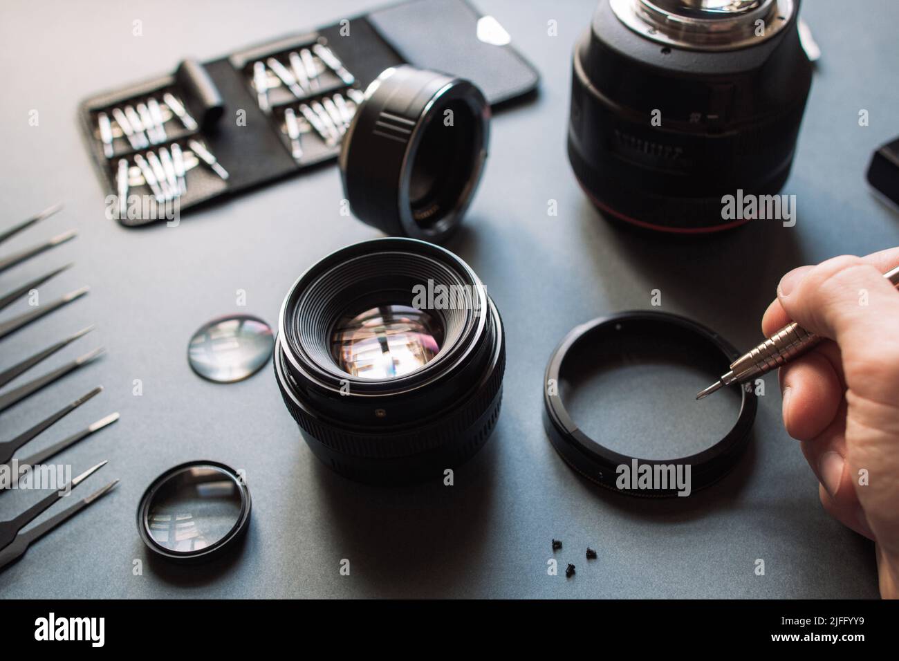 Kit de réparation et d'entretien de l'objectif de l'appareil photo Banque D'Images