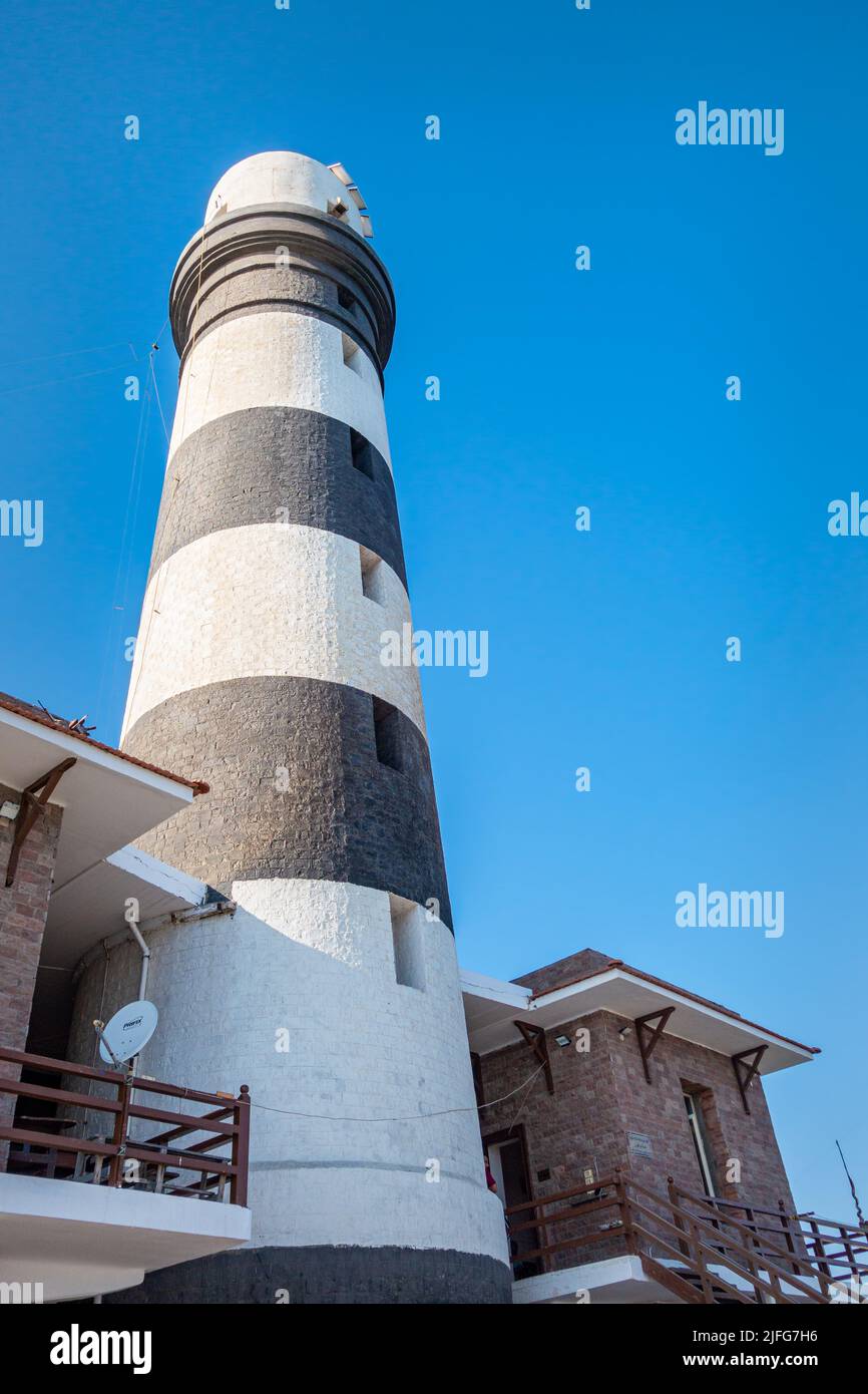 Le phare sur le récif de Daedalus, Mer Rouge, Egypte Banque D'Images