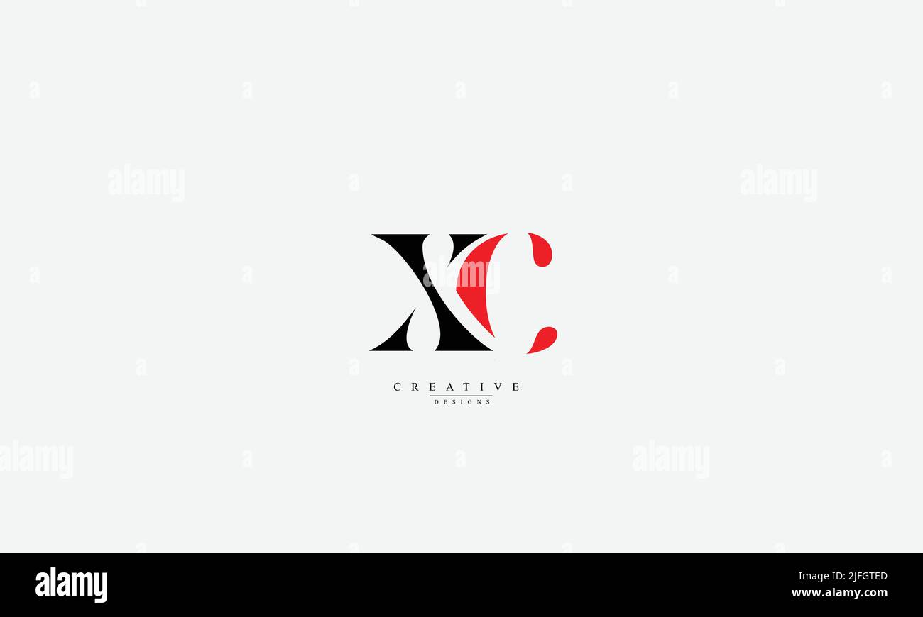 Lettres de l'alphabet initiales Monogram logo XC CX X C. Illustration de Vecteur