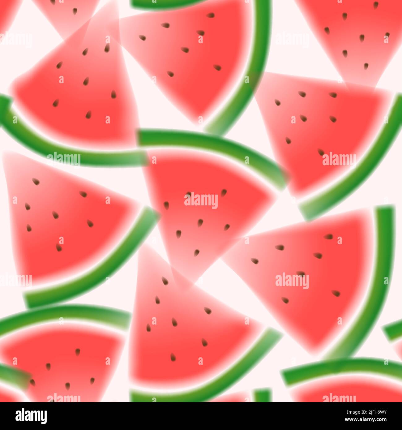 Effet flou ou aquarelle vectorisé Watermelon sans couture graphique ou motif de tissu Illustration de Vecteur