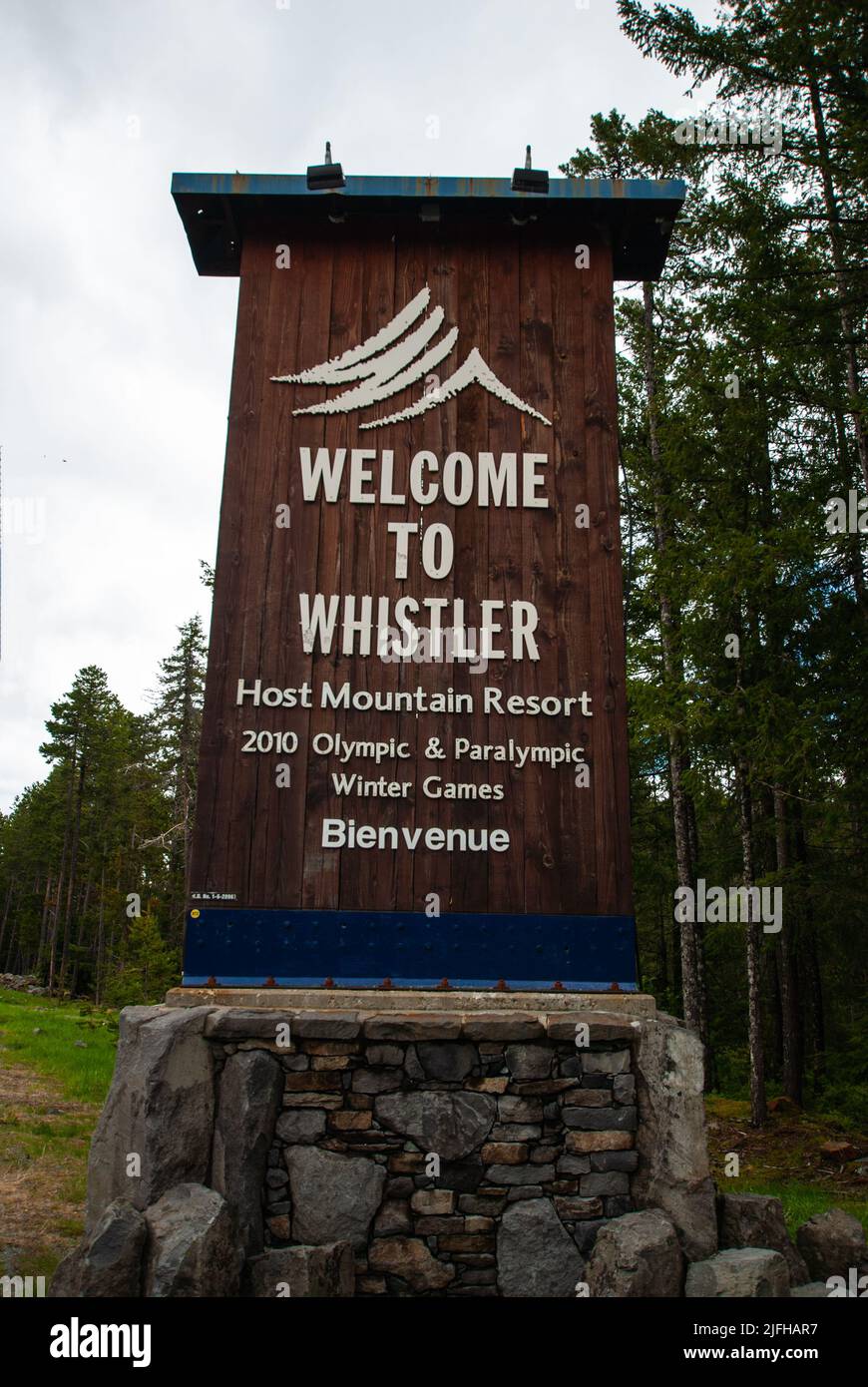 Bienvenue à Whistler, Whistler, Colombie-Britannique, Canada Banque D'Images