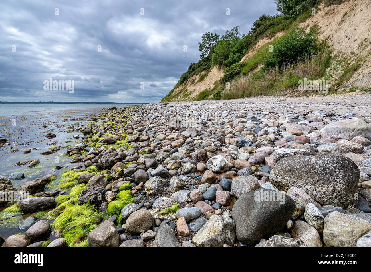 Côte cliffée de la mer Baltique à Waabs, en Allemagne Banque D'Images