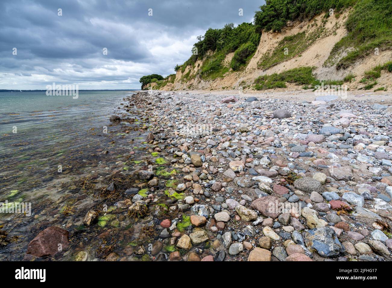 Côte cliffée de la mer Baltique à Waabs, en Allemagne Banque D'Images