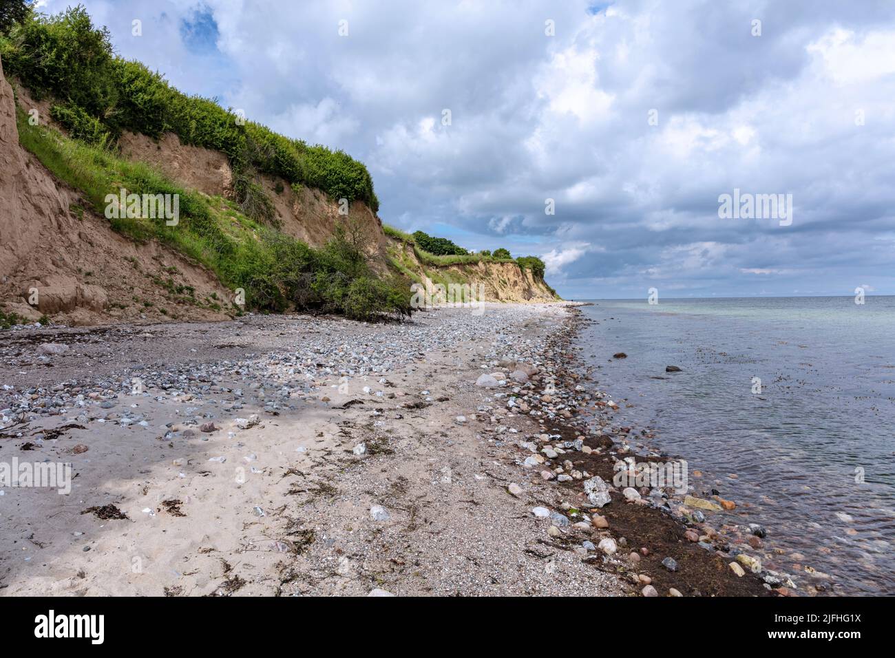 Côte cliffée de la mer Baltique à Waabs, en Allemagne Banque D'Images