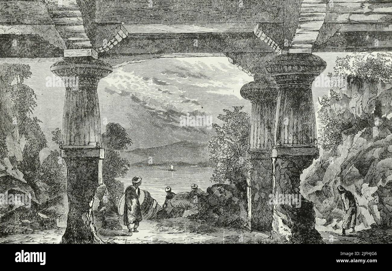 Grotte d'Elephanta - Inde, vers 1900 Banque D'Images