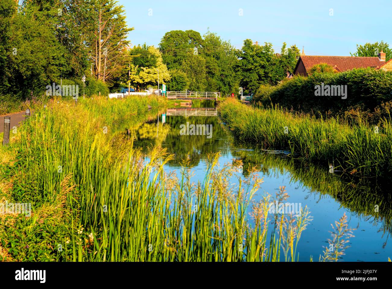 Bridgwater et Taunton Canal Somerset Royaume-Uni voie navigable anglaise dans le pays ouest Banque D'Images