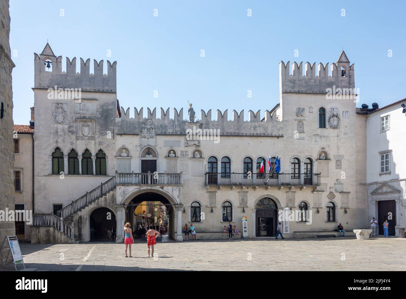 Palais prétorien du 15th siècle (Palazzo Pretorio), Tetov trg, Koper, slovène Istrie, Slovénie Banque D'Images