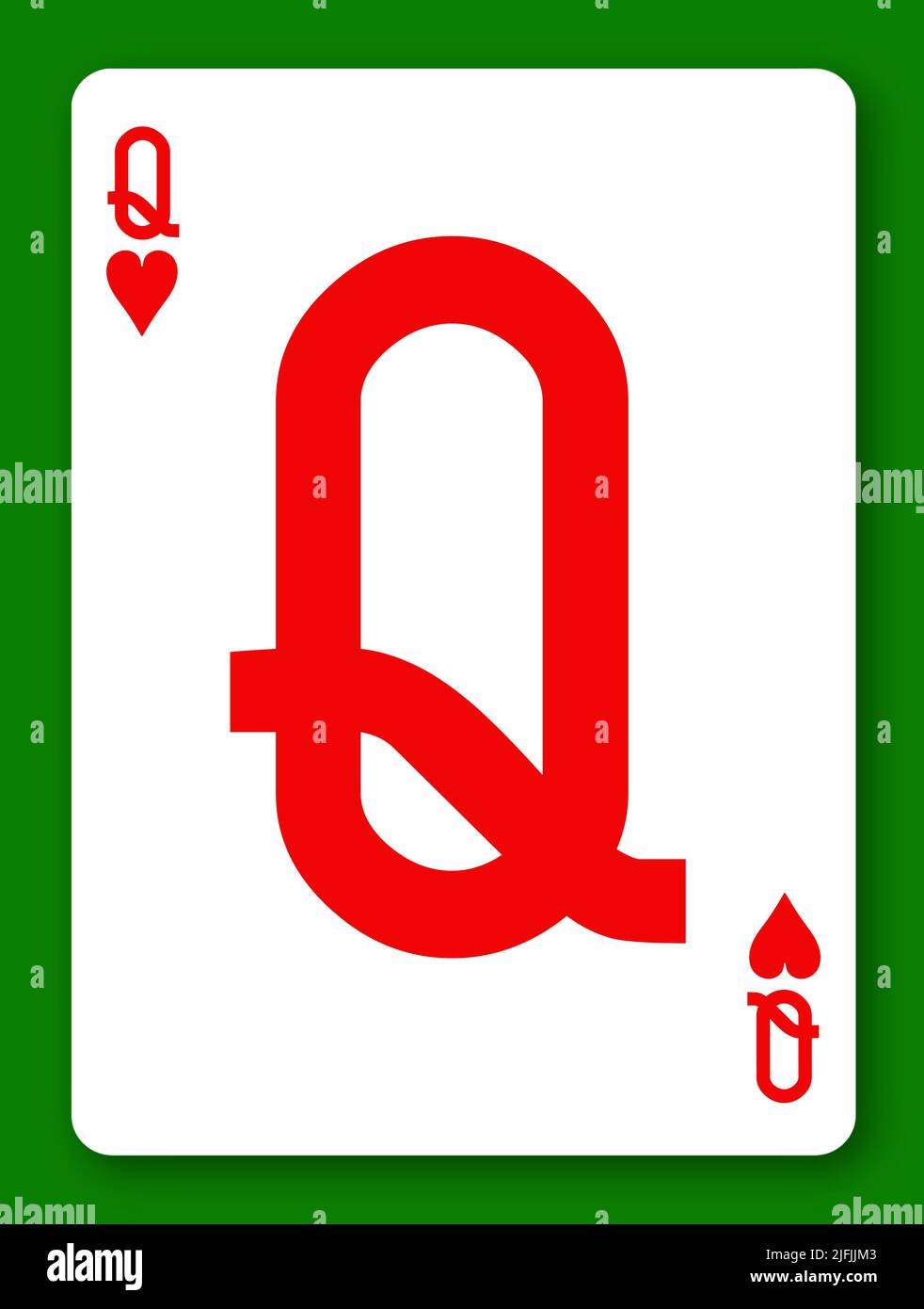 Queen of Hearts 3D illustration carte à jouer avec passe-cheveux Banque D'Images