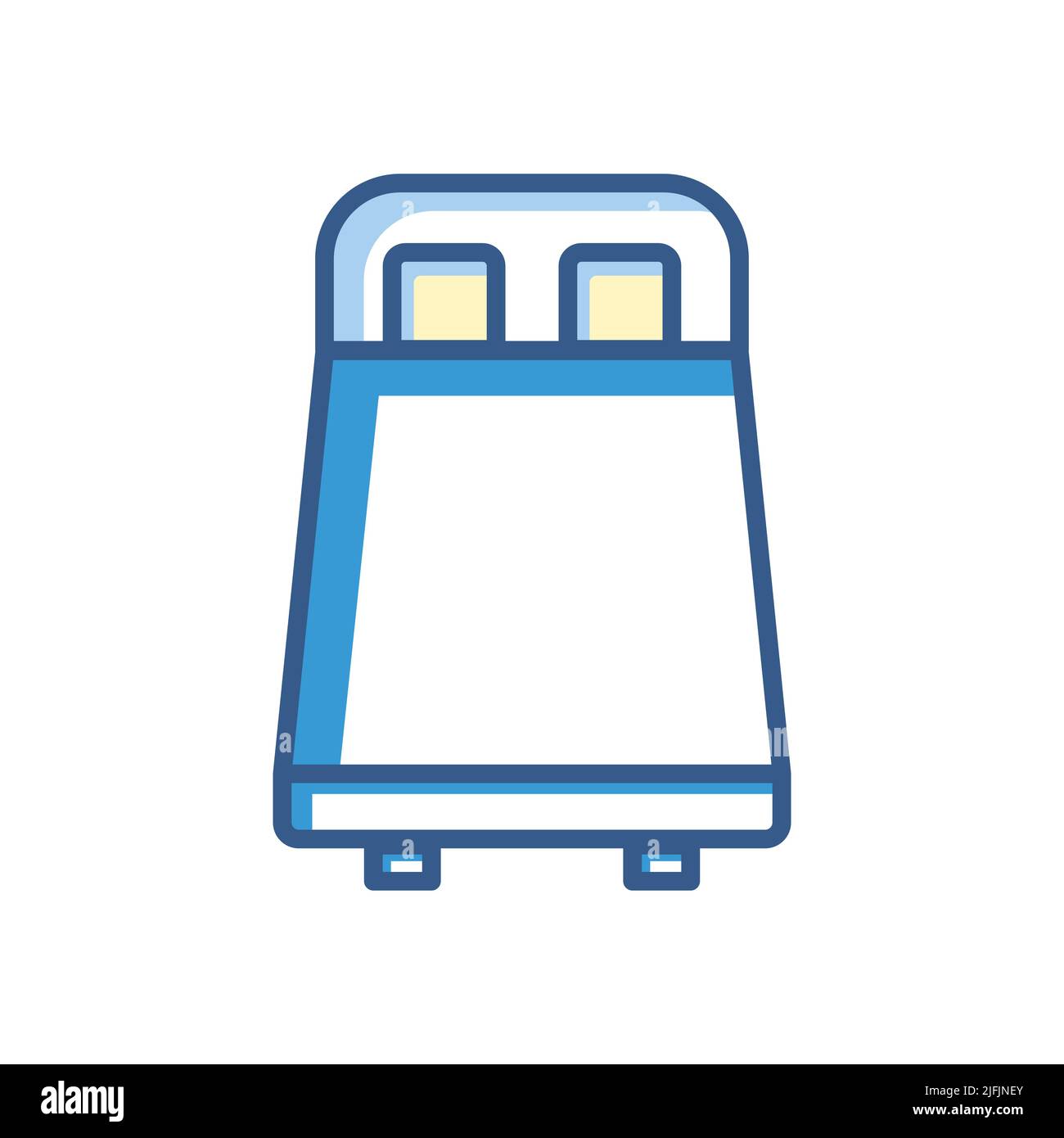 Icône de lit. Icône de chambre à coucher. Style d'icône bicolore. Conception simple modifiable Illustration de Vecteur
