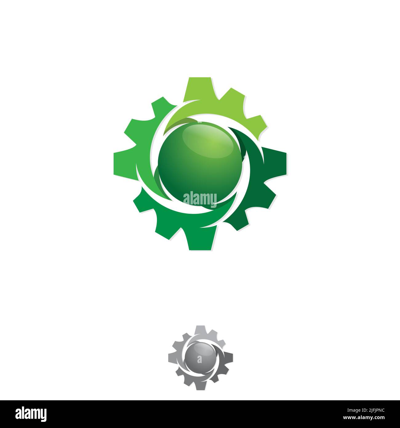 Modèle vectoriel de symbole et d'icône de logo Green Gear. Illustration vectorielle EPS.8 EPS.10 Illustration de Vecteur