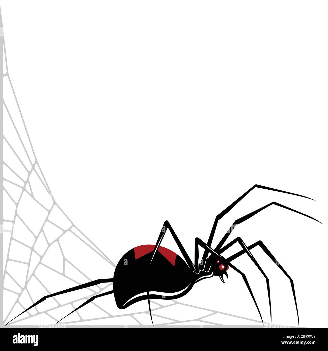 Black Widow Spider Vector Design, Spider Latrodectus mactans, arachnide avec toile d'araignée Illustration de Vecteur