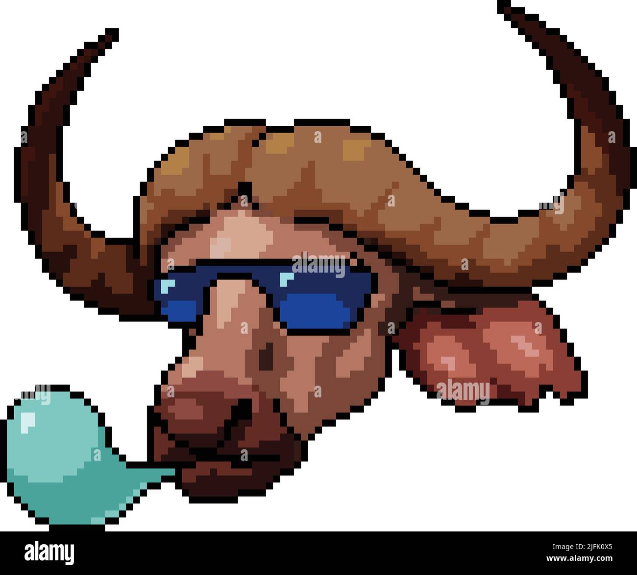 pixel art de la mode magnifique buffle Illustration de Vecteur