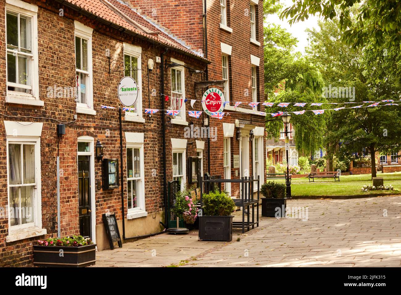 Centre ville de Selby, Abbey place Banque D'Images