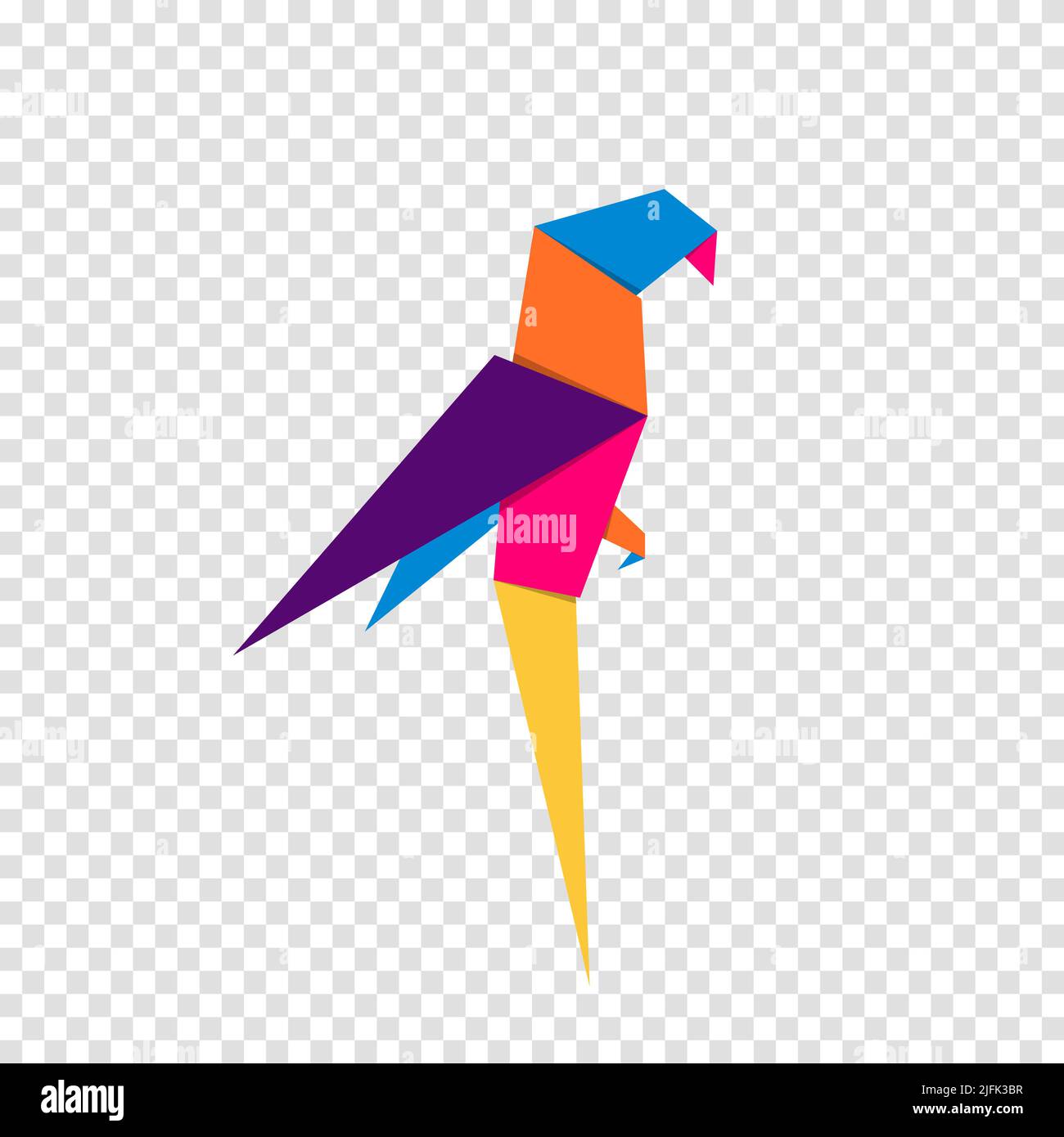 Parrot origami.Motif abstrait coloré et vif représentant le perroquet.Origami animal.Illustration vectorielle Illustration de Vecteur