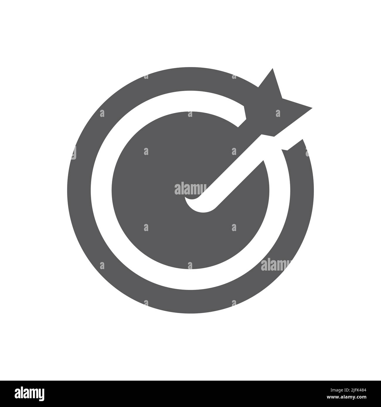 Icône vecteur noir cible et flèche. Symbole d'objectif commercial et de stratégie rempli. Illustration de Vecteur