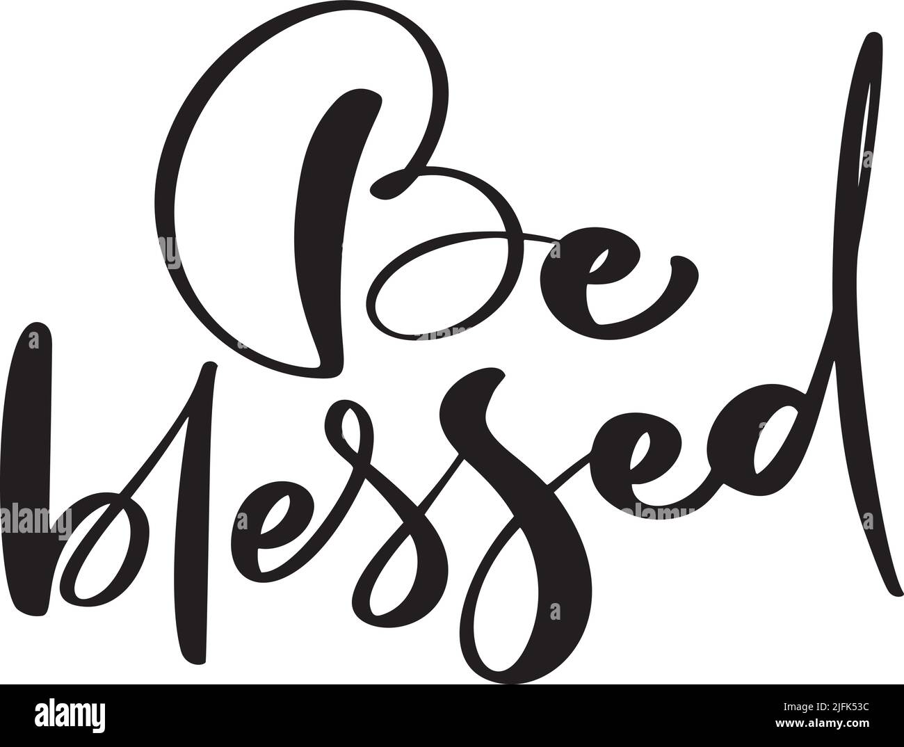 Vector main dessiné motivation et inspiration citation être béni. Affiche calligraphique du jour de Thanksgiving. Excellente impression pour invitation, carte de vœux Illustration de Vecteur