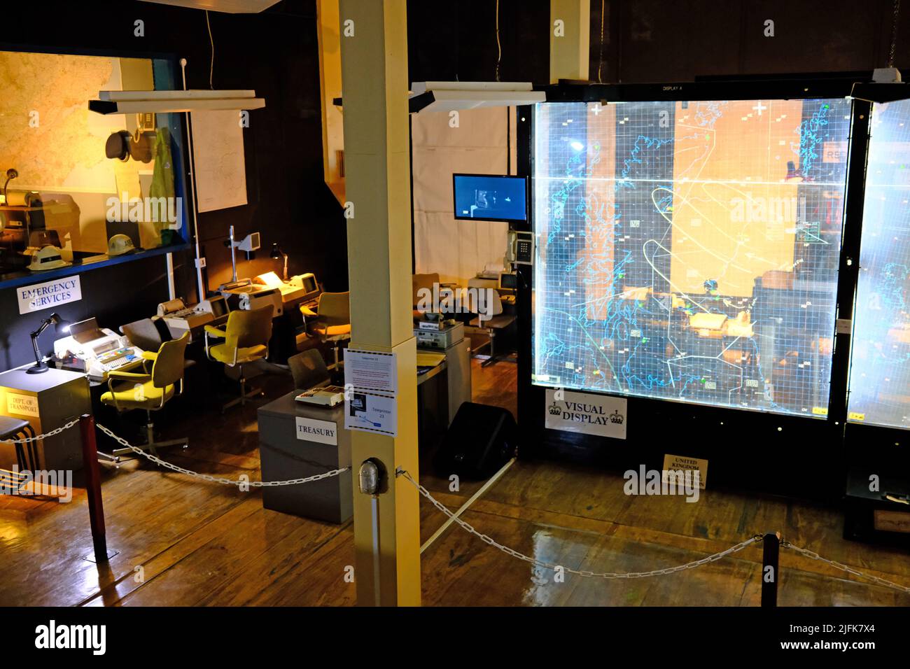 RAF Troywood, salle des opérations du gouvernement central, bunker secret d'Écosse, Fife Banque D'Images